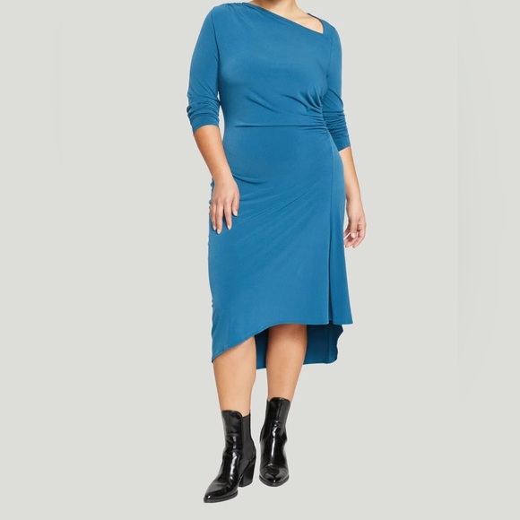 Velvety-Cool Jersey Cinched Dress - Midnight Rain - XL_26-28 - Picture 4 of 9